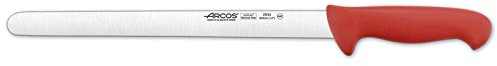 Arcos Serie 2900 - Caja 6 uds Cuchillo Fiambre Flexible - Hoja de Acero Inoxidable NITRUM de 300 mm - Mango inyectado en Polipropileno Color rojo (6 UDS)