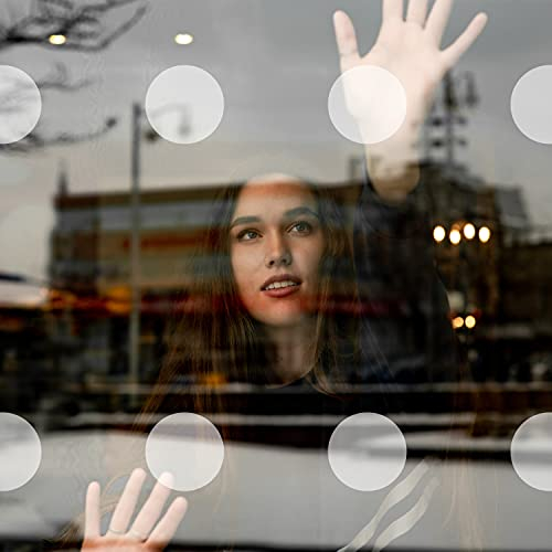 60 x Etched Glass Safety Windows Stickers for Glass - 50mm Round Glass Awareness Decals for Patio Doors, Glass Panels, Doors, Balconies, Shower Door and Glass Partitions