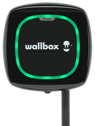 Wallbox Pulsar Plus - Cargador de vehiculo electrico (7,4 kw de Potencia, Cable de 5 Metros, Conector Tipo 1, WiFi, Bluetooth, OCPP, Interior/Exterior) Color Negro
