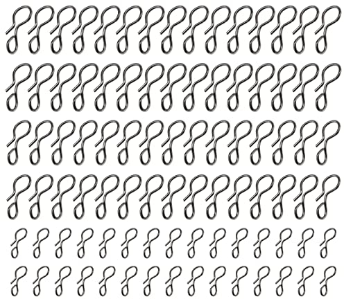 Be In Your Mind 90 Stück Fliegenfischen-Druckknöpfe aus Edelstahl, kein Knoten, schneller Wechsel, Fliegenhaken, Angelverbindungen, Angelwerkzeug zum Aufhängen von Ködern, Angelhaken, 3 Größen