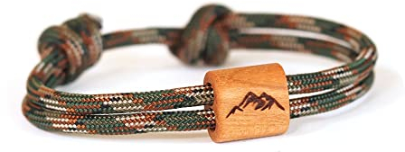 Berg Holzarmband aus Segeltau, Bergsteiger, Surfer Armband, Holzschmuck