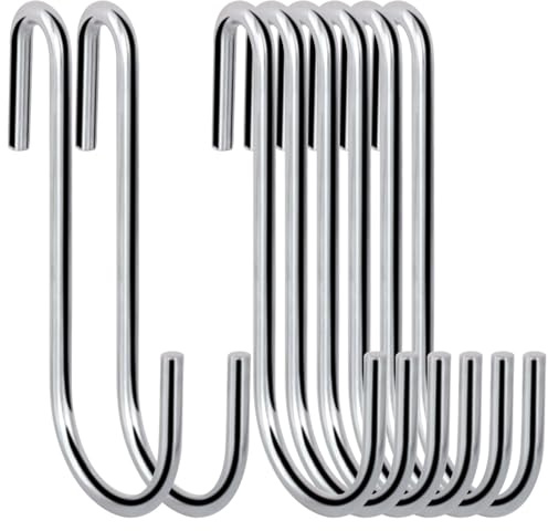 ESFUN 30 Pack 3 Inch S Hooks Heavy Duty Pan Pot Holder Rack Hooks Hanging Hangers S Shaped Hooks for Kitchenware Pots Utensils Clothes Bags Towels Plants