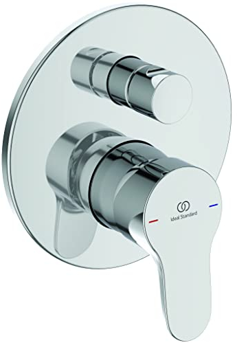 Ideal Standard - Cerabase, Mezclador monomando para bañera o ducha empotrado, Dos vías, Piezas exteriores, cromado