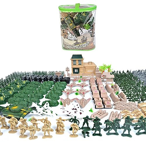 350 Pz Set de Juguetes de Soldado Militar, Juego de Soldaditos de Plástico Militares Figuras de Hombres Soldado Juguetes del Ejército Figuras de Acción Educativas para Niños