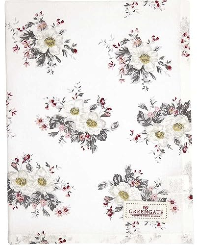 GreenGate Geschirrtuch Abella Weiß Blumen Baumwolle 50x70 Küchentuch