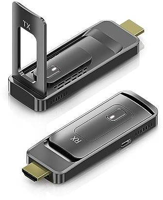 TIMBOOTECH Wireless HDMI Transmitter und Receiver - Faltbare 5G Wireless HDMI Extender, Einstellbarer Kanal, Stream Media Video/Klang/File, Für Laptop,Kamera,Box zu Monitor,Projektor,HDTV, 165 FT/50M