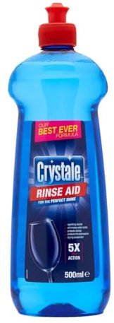 Crystale Total Action Dishwasher Rinse Aid, Streak Free Formula, 500 ml, Pack of 1