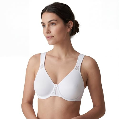 Selene, Reggiseno Contenitivo Donna con Spalline Larghe Comfort e Ferretto, Senza Imbottitura, Collezione Lorea, Colore Bianco, Taglia 4F