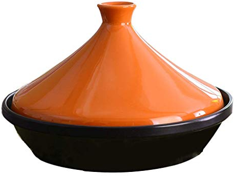 Moroccan tagine Pot Small tagine Bowl Round Ceramic Casserole Clay Pot with lid Heat-Resistant hot Pot earthen Pot Multifunctional cookware for stew Soup C 16 23 cm
