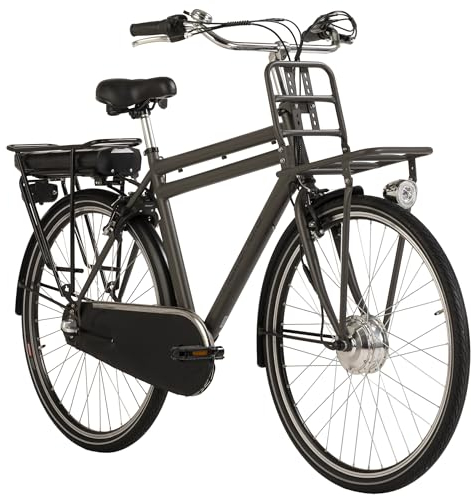 Adore Alu E-Citybike Herren Hollandia Carry on 28'' E-Bike grau 250 Watt Li-Ion 36V/13 Ah 3 Gänge