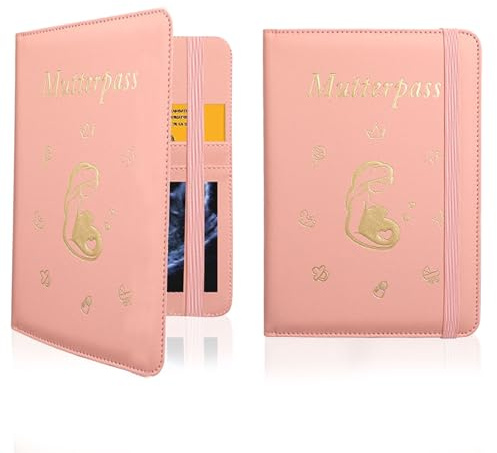 Funda para pasaporte de madre de piel sintética, funda para pasaporte de madre con compartimentos para guardar tarjetas de seguro, imágenes ultrasónicas y cartilla de vacunación, funda para el