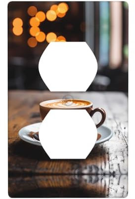 WZYWHJ Piastra decorativa da parete a doppia presa, facile da installare, ideale per aree residenziali e commerciali, 11,4 x 7,9 cm, ciotola in ceramica per foto caffè