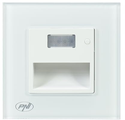 PNI Lampada LED WL100 per illuminazione scale, montaggio ad incasso, con sensore di movimento, sensore di luce, intensità della luce regolabile, modalità notturna, modalità diurna, 1,5 W, 150 lm