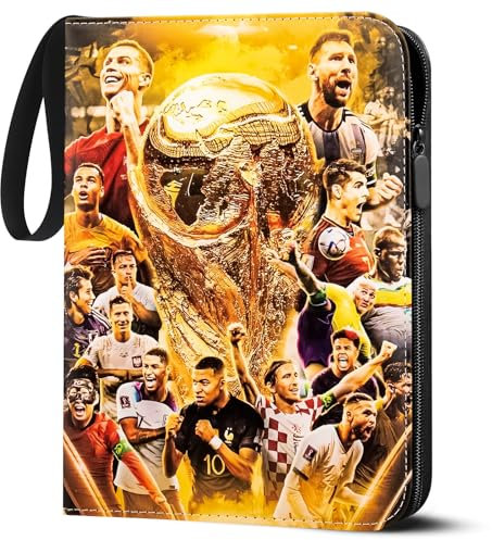 LYAILOOGXL Fussball Karten Sammelalbum 400 Karten - 4 Fächer Sammelkarten Album Fussball - Sammelalbum Fußball Karten zum Sammeln und Tauschen,Fussball Geschenke Junge 6 7 8 9 10 Jahre