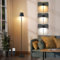 Homefire Stehlampe Wohnzimmer LED Dimmbar Stehleuchte - Schwarz Standleuchte Modern USB Akku Steh lampe mit 3 Farbtemperaturen 3000K-6500K für Schlafzimmer Arbeitszimmer und Büro