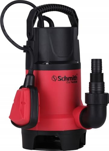 Schmith - Pompe Submersible - Pompe pour Eaux Usées - 1100 W - 15000 L/h - max. Hauteur de Refoulement 9 m, max. Taille des Particules 25 mm - pour Eaux Claires et Eaux Usées - Pompe à Eau
