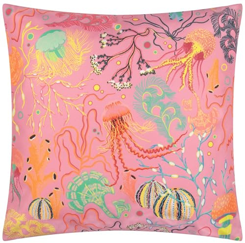 Ugn Kuddfodral med rev tryckt utomhus – rosa – 45 x 45 cm