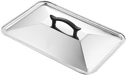 Cabilock Tapa Cuadrada De Acero Inoxidable Para Olla Protector Salpicaduras De Aceite Cubiertapara Cocción Al Vapor Con Mango Ergonómico Para Cocina y Restaurante