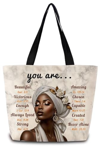 ZhuVantrix African American Lady Reusable Grocery Tote Bag -21