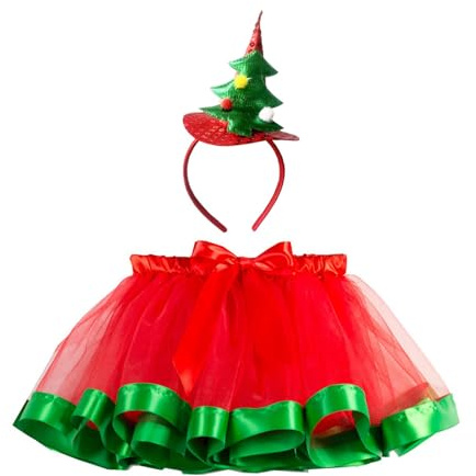 Pantalones cortos para bebé niña 86 niños niñas Navidad dance fiesta disfraz dibujos animados falda ballet faldas diadema set cartera mujer formato corto, rojo, 5-8 años