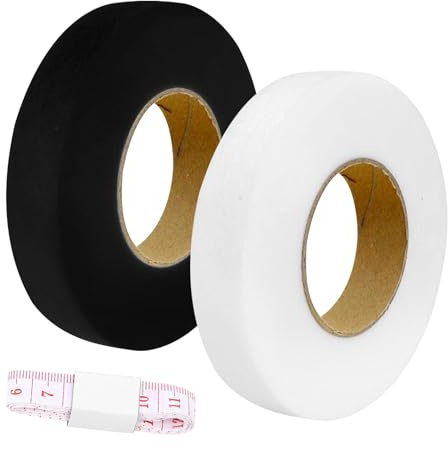 RUILILANG 2 Pack Iron On Hemming Tape, 60 M Wonder Web Hemming Tape, Hem-ming Web Tapes for Fabrics, Ideal for Splicing Fabrics, Trousers, Clothes & Curtains