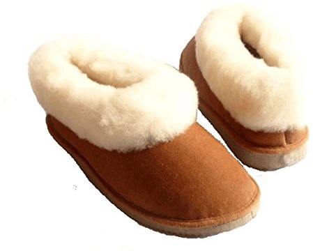 chaussons filles camel fourrés peau de mouton - tannage naturel