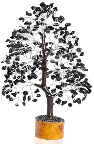 Crocon® Black Tourmaline Crystal Tree for Birthday Gifts For Women & Men, Spiritual Healing Meditation Gift, Home & Room Decor Crystal Mum Birthday Gifts for Women & friends Housewarming Presents