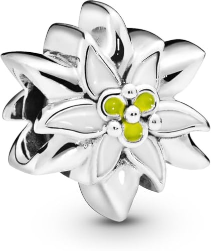 PANDORA Ciondolo con Edelweiss in argento 9 con smalto bianco e giallo