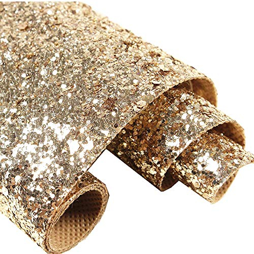 DHHOUSE Glitzertapete in Champagner-Gold, selbstklebende Glitzertapete für Wände