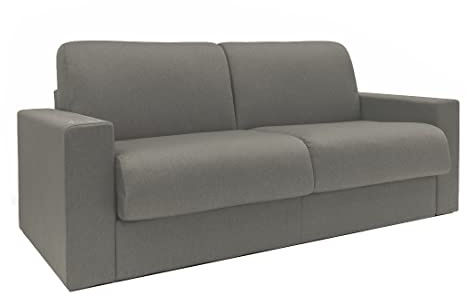 Totò Piccinni Divano Letto Ribaltone Matrimoniale Imbottito con Braccioli, Materasso 14cm, L194cm x P93cm x H87cm (Tessuto Elephant)