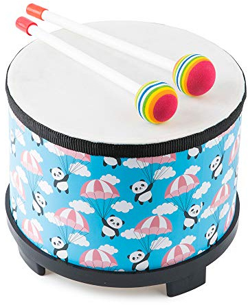 Musfunny Bongos for Kids Drum 8 Inch: Baby Drum with 2 Mallets | Floor Drums for Kids Montessori Interactive Sensory Toy - Toddler Drum for Kids New Year Christmas Halloween Birthday Gift