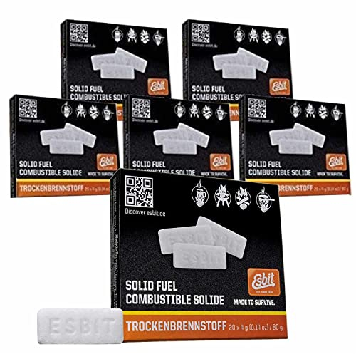 Trockenbrennstoff-Tabletten im SPARSET┃ Made in Germany ┃ 6 Packungen á 20 x 4g ┃ für Campingkocher zum Kochen & Erwärmen von Speisen & Getränken