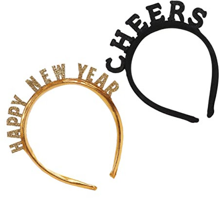 FOMIYES 2stücke Neujahrs Haarbänder Mit Buchstaben Kreative Festival Kopfbedeckung Für Partys Und Fotos Langlebig Und Robust Für Feiern Und Veranstaltungen