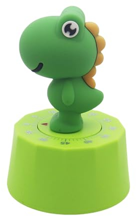 Herfair Küchentimer Mechanischer Timer Kinder Niedlich Dinosaurier 60 Minuten Countdown Timer Digital Kurzzeitmesser Kindertimer Eieruhren Zeitmanagement Werkzeug (Grün)