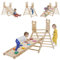 Arkyomi Kinder klettergerüst Indoor/Outdoor kletterdreieck mit rutsche，3in1 Kinder Holz Klettern Indoor Spielplatz ab 1 Jahr，Baby spielgeräte Klettergeräte