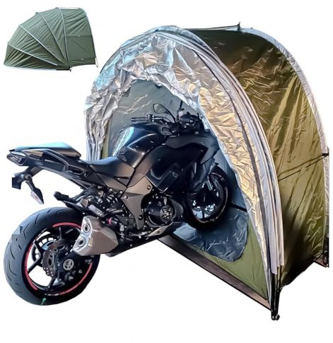 YSMSMZJK Abri Velo Suspendu 2 en 1 Abri Jardin pour 2/3/4/5 Vélos Tente Cuisine Camping Abri De Jardin Exterieur,Green