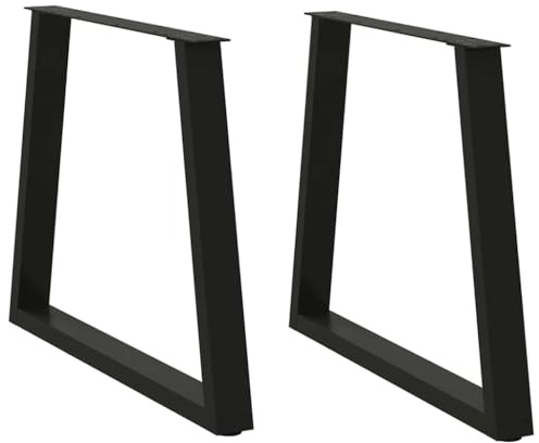 vidaXL Patas para mesa de comedor en forma de V (2 unidades), color negro, 80 x (72-73,3) cm, acero