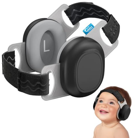 Bella's Friends Baby Ear Muffs for Noise Protection - Comfy&Adjustable 24dB Noise Cancelling Headphones for Infants&Toddlers(3–48 Months) - Fontanel-Safe Design Improves Sleep & Travel Comfort,Black