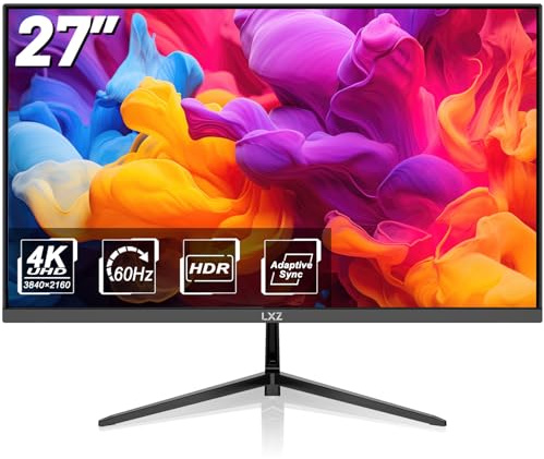 LXZ Monitor da gaming 27 pollici 4K UHD (3840 x 2160), schermo VA 16:9 con FreeSync e G-Sync, supporto VESA 75mm x 75mm, HDMI 2.02, DP 1.42