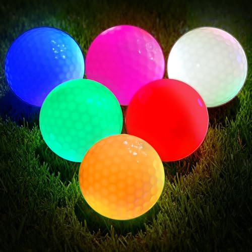 Lysande golfbollar, 6 stycken LED-golfbollar, färgglada golfbollar, färgglada upplysningsgolfbollar, lysande golfboll, nattgolfboll perfekt för nattträning