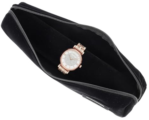 Uonlytech Rotolo Porta Gioielli Design Delicato Nero Leggero e Compatto per Viaggio e Casa, per Bracciali e Orologi