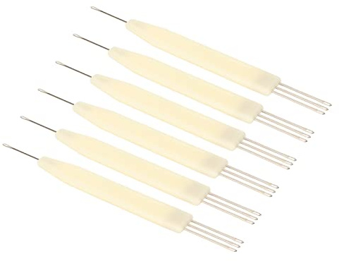 Aguja de transferencia de 6 piezas para máquina de tejer, paso de 3,6 mm 1X3 Accesorios de tejer de mano de obra fina, herramienta de transferencia de plástico y acero inoxidable