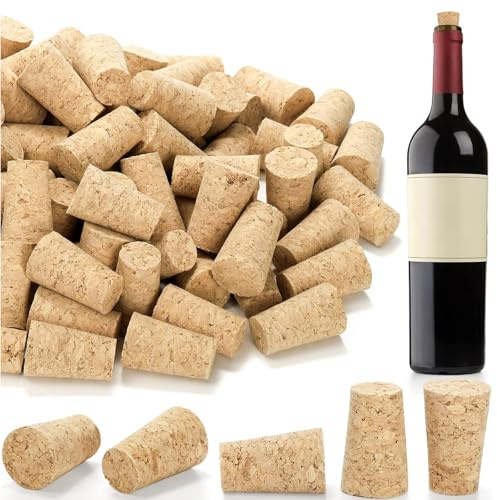 50 PCS Tapones de Corcho Artículos de Corchos de Vino Corcho Natural Tapones Cónicos de Corcho 2,2 x 1,8 x 3,5 cm para Manualidades para Decorar Vino, Bricolaje, Manualidades