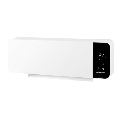 EMERIO FH-133172 Radiateur soufflant mural 2000 W, minuterie hebdomadaire réglable, élément chauffant PTC (céramique), 2 niveaux de chaleur, thermostat réglable, fenêtre ouverte, détection oscillante