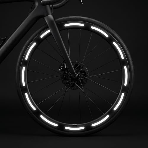 80 pegatinas reflectantes para bicicleta, color blanco | Reflector adhesivo para llantas, reflectores para radios de bicicleta, marco complementario para ojos de gato para bicicleta