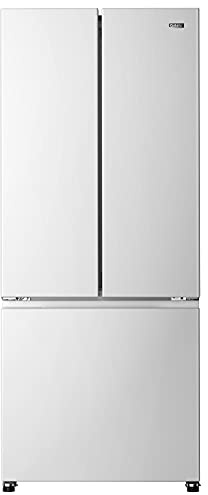 Galanz 3-Door French Door Refrigerator with Bottom Freezer & Adjustable Thermostat, 16 Cu Ft, White