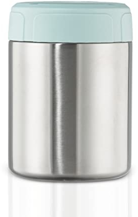 Xavax Thermo Suppenbehälter 500 ml (Suppenbecher to go mit Deckel auslaufsicher, Lunchbox heiß 6 h, kalt 9 h, Suppentasse aus Edelstahl für unterwegs, Soup Container doppelwandig isoliert) pastellblau