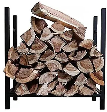 WORDFUN Scaffale Portalegna per Caminetto, Scaffale per Legna da Ardere, Portalegna da Interno Ed Esterno Salvaspazio in Metallo, Rastrelliera per Legna