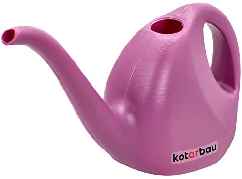 KOTARBAU® Arrosoir de jardin 2 l en plastique pour arroser des fleurs avec bec long - Petit arrosoir à fleurs pour l'intérieur et l'extérieur - Pour la maison, l'arrosage - Violet