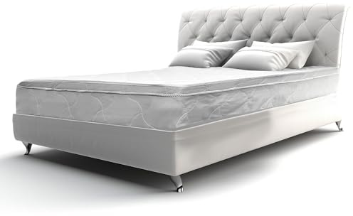 Queen Mattress 10 Inches 60X80 White – Medium Firm Hybrid for Bed – Queen Size Mattress Bonnell Springs Tight Euro Top High Density & Cool Comfort Foam – Rolled in a Box